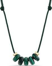 Zoë Chicco New Stone Age 14k Gold Malachite Paracord Necklace