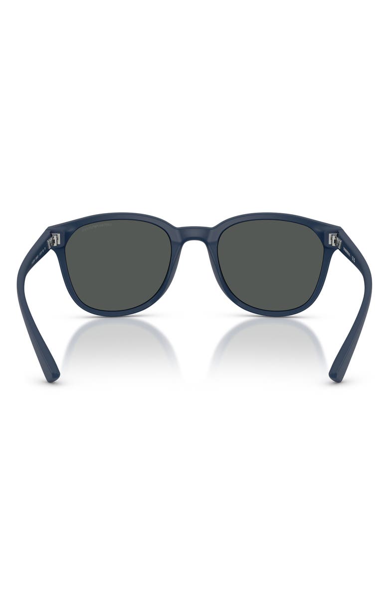 Emporio Armani 53mm Phantos Round Sunglasses, Alternate, color, Matte Navy Blue / Dark Grey