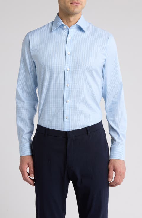 Trim Fit Gingham Premium Performance Dress Shirt