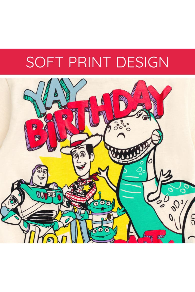 Toy Story Short Sleeve Birthday T-Shirt, Alternate, color, Toy Story Cream