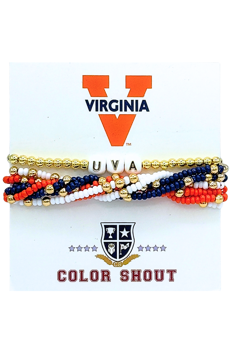 Color Shout Virginia Lucky 7 Bracelet Set, Main, color, Yellow Gold