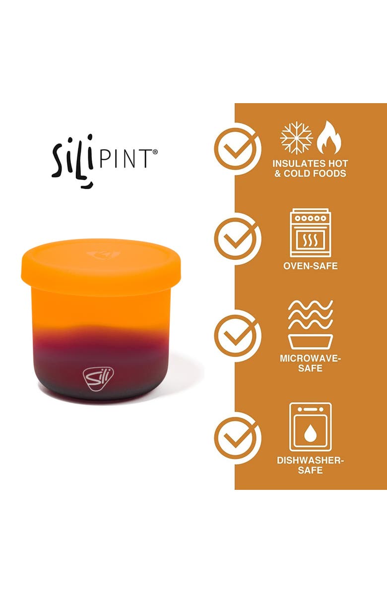 Silipint Silicone 10oz Lidded Bowls 2 Pack, Alternate, color, Orange