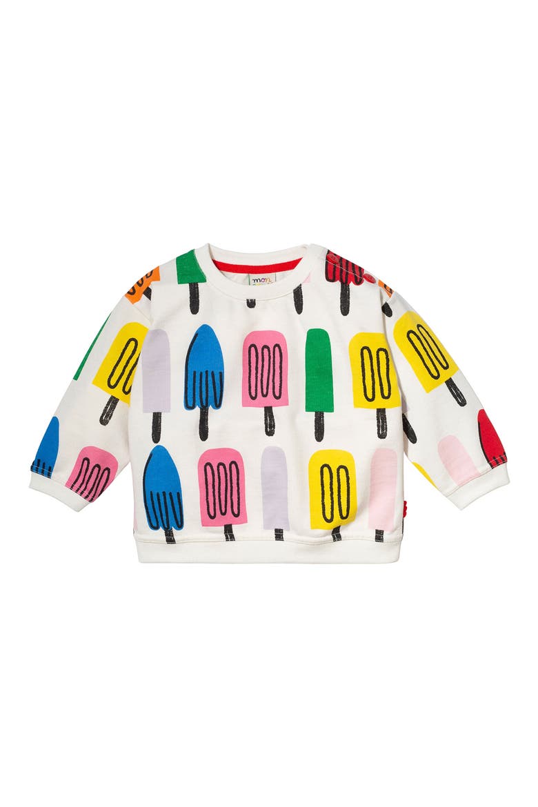Recycled Cotton & Organic Cotton Graphic Sweatshirt, Main, color, NATURAL/ SUMMER