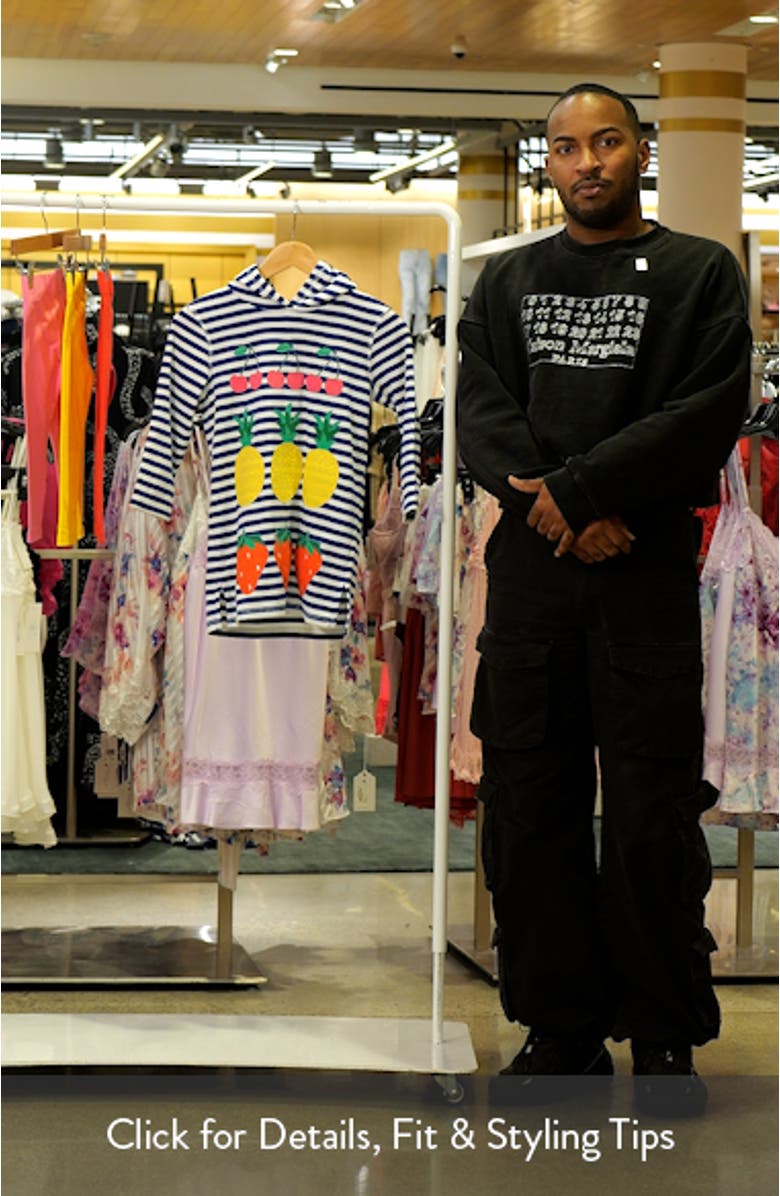 Kids' Mara Stripe Fruit Appliqué Terry Cloth Cover-Up Tunic, sales video thumbnail