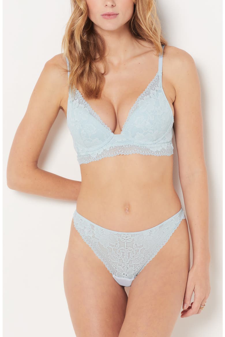 Cozy Lace Thong, Alternate, color, BLUE