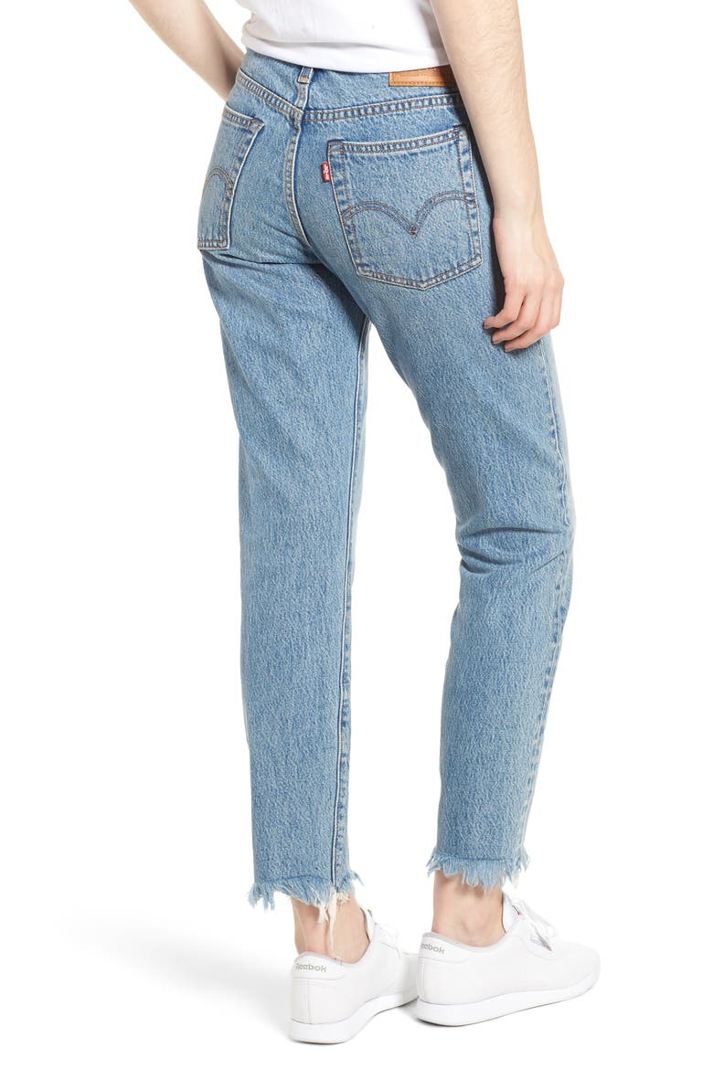 Levi's® Wedgie Icon Fit Raw Hem Jeans, Alternate, color, SHUT UP