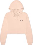 Dalix Smile Face Cropped Hoodie