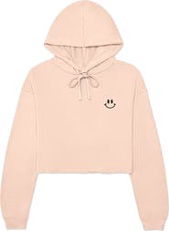 Dalix Smile Face Cropped Hoodie