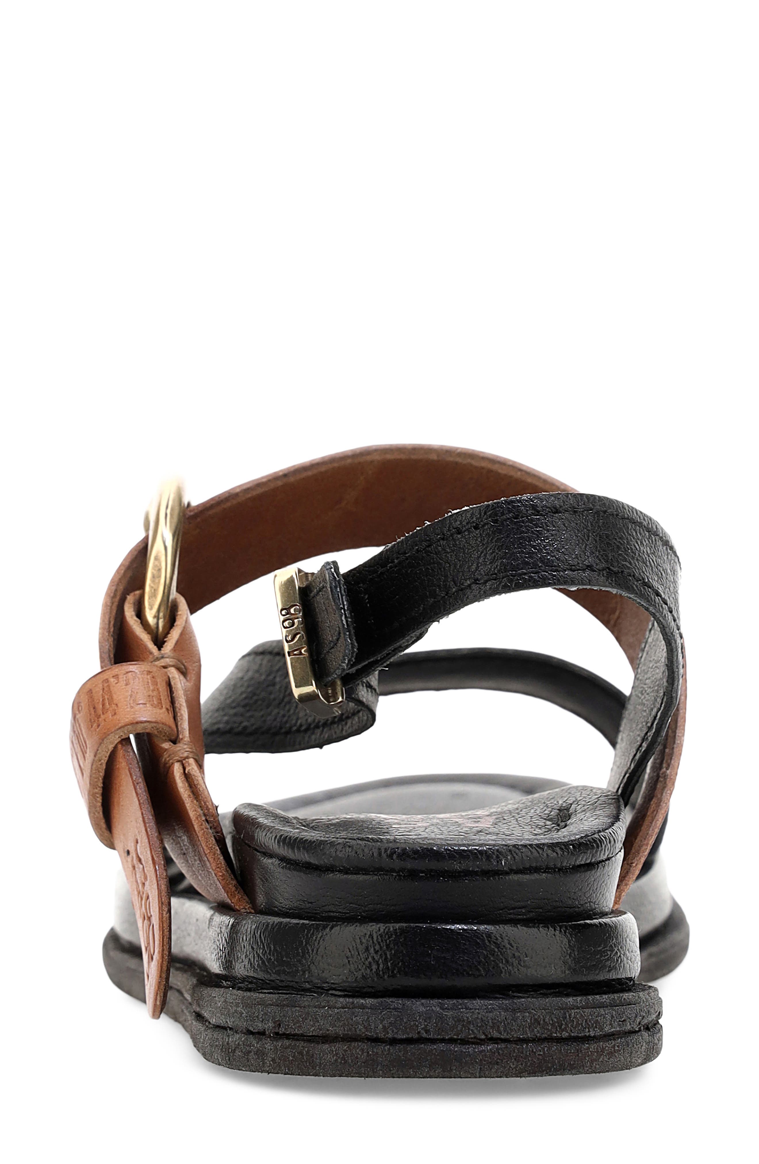 A.S.98 Seger Quarter Strap Sandal, Alternate, color, Black