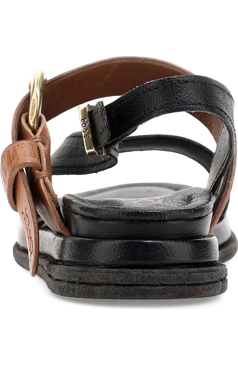 A.S.98 Seger Quarter Strap Sandal, Alternate, color, Black
