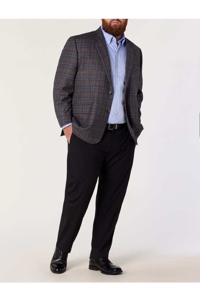 Big & Tall Washed Plaid Sport Coat, Alternate, color, GREY
