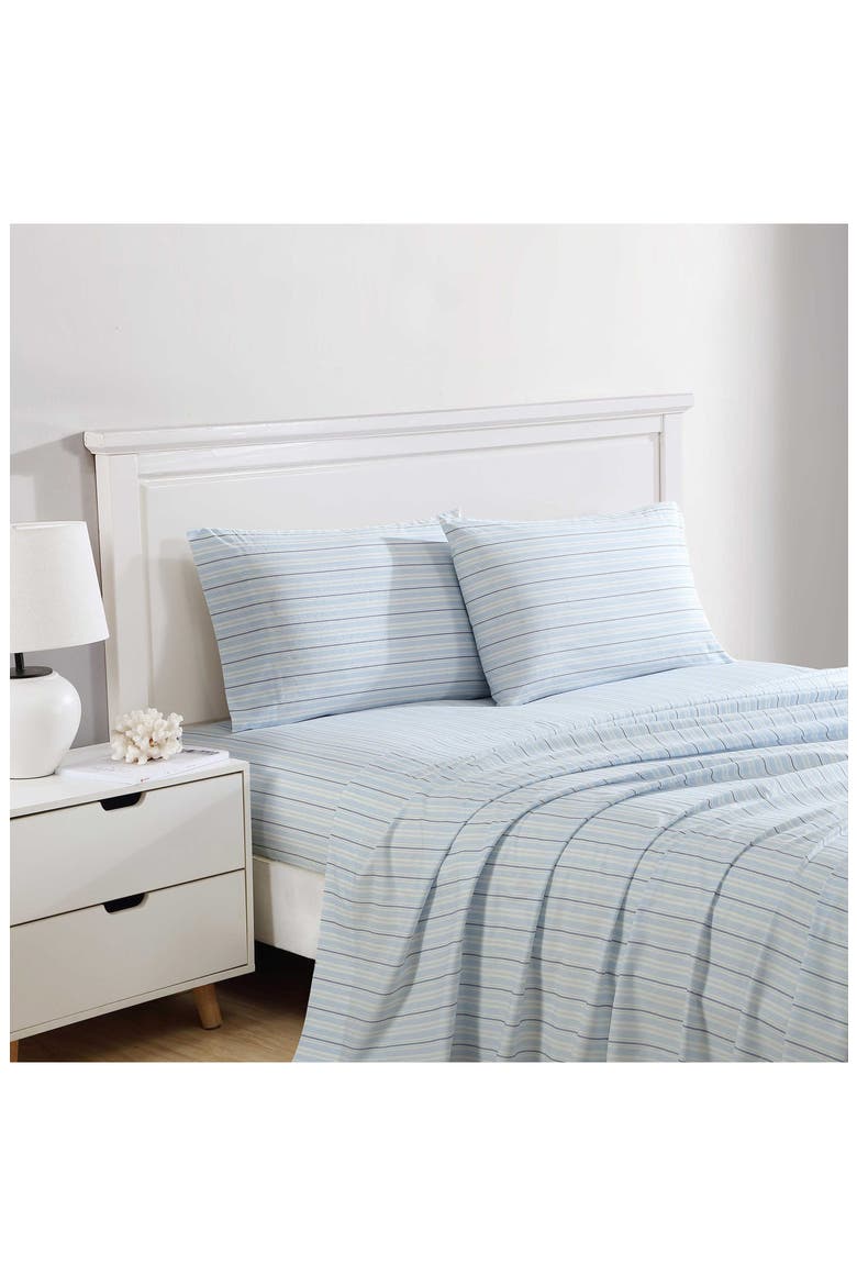 Camp Stripe 200 Thread Count Sheet Set, Alternate, color, LT-PASTEL BLUE