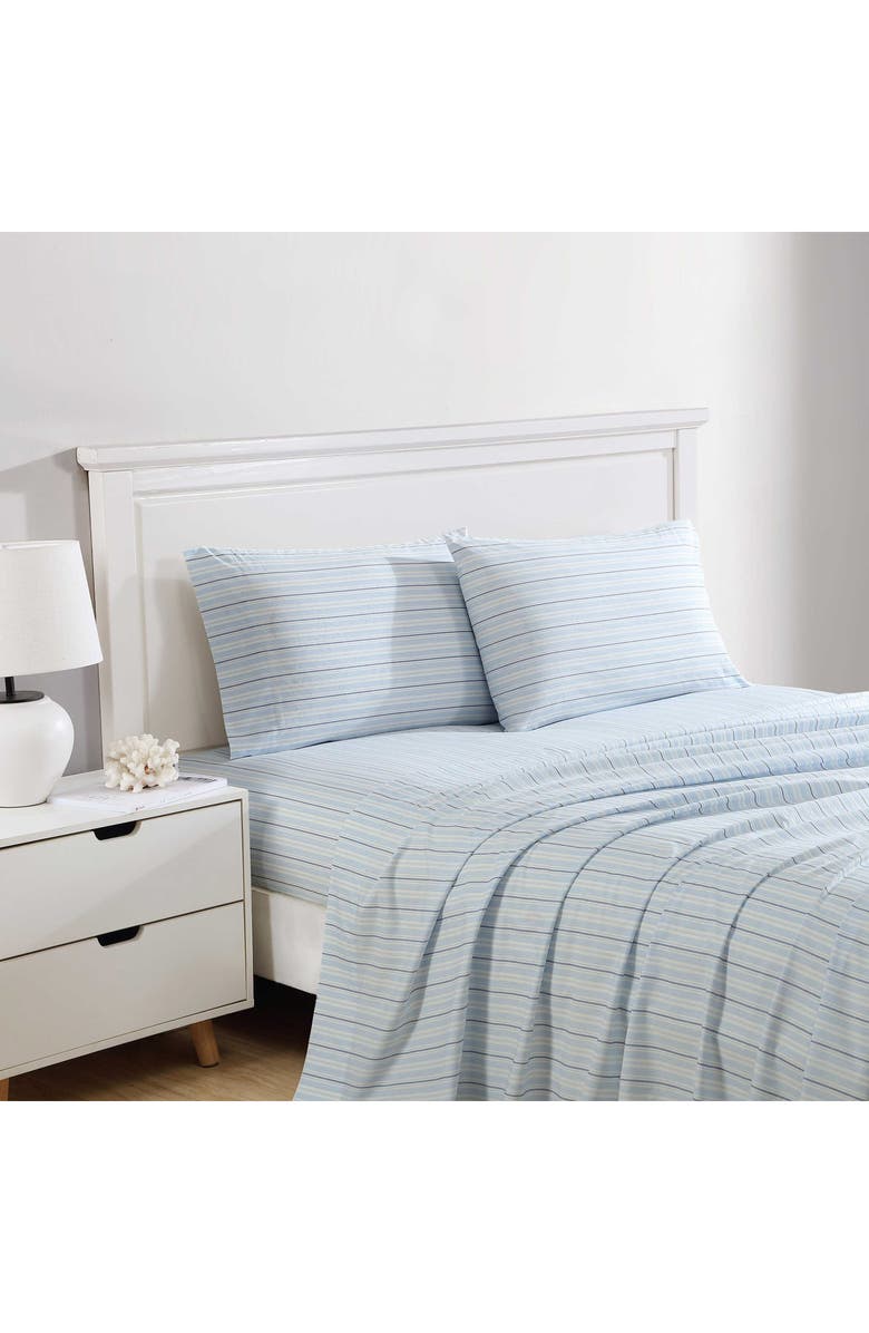 Nautica Camp Stripe 200 Thread Count Sheet Set, Alternate, color, Lt-Pastel Blue