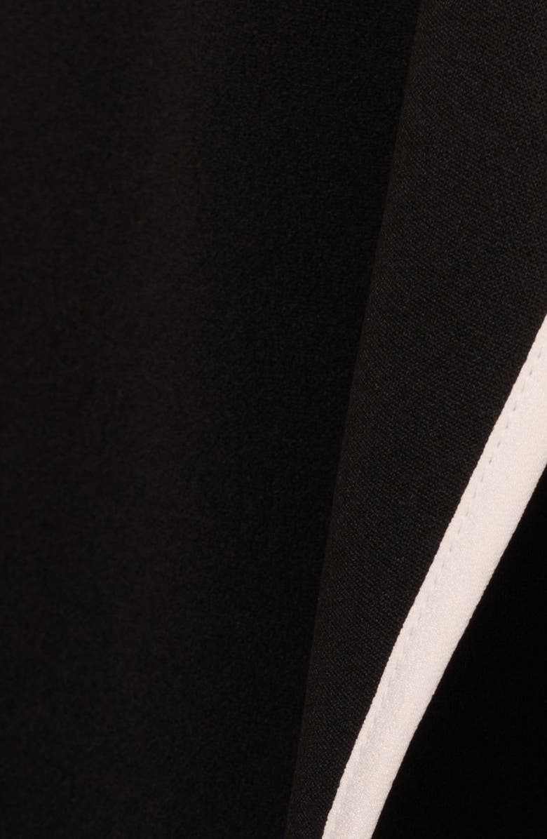 Adrianna Papell Tipped Three-Quarter Sleeve Crepe Dress, Alternate, color,