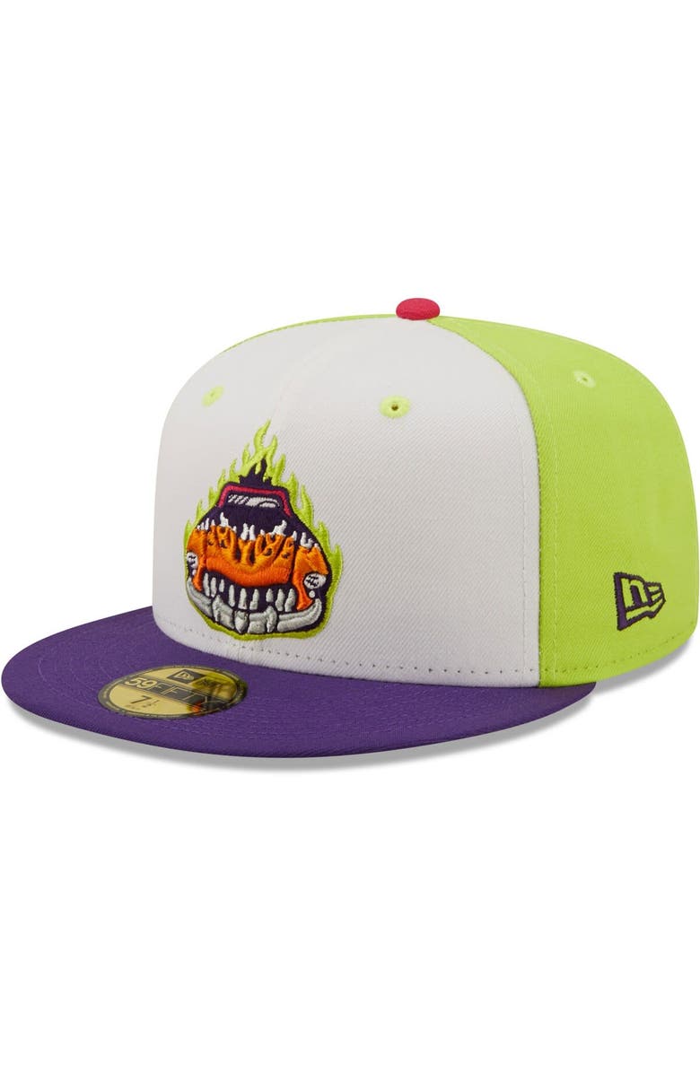 New Era Men's New Era White/Purple Bólidos de Bowling Green Copa De La Diversion 59FIFTY Fitted Hat, Main, color, White