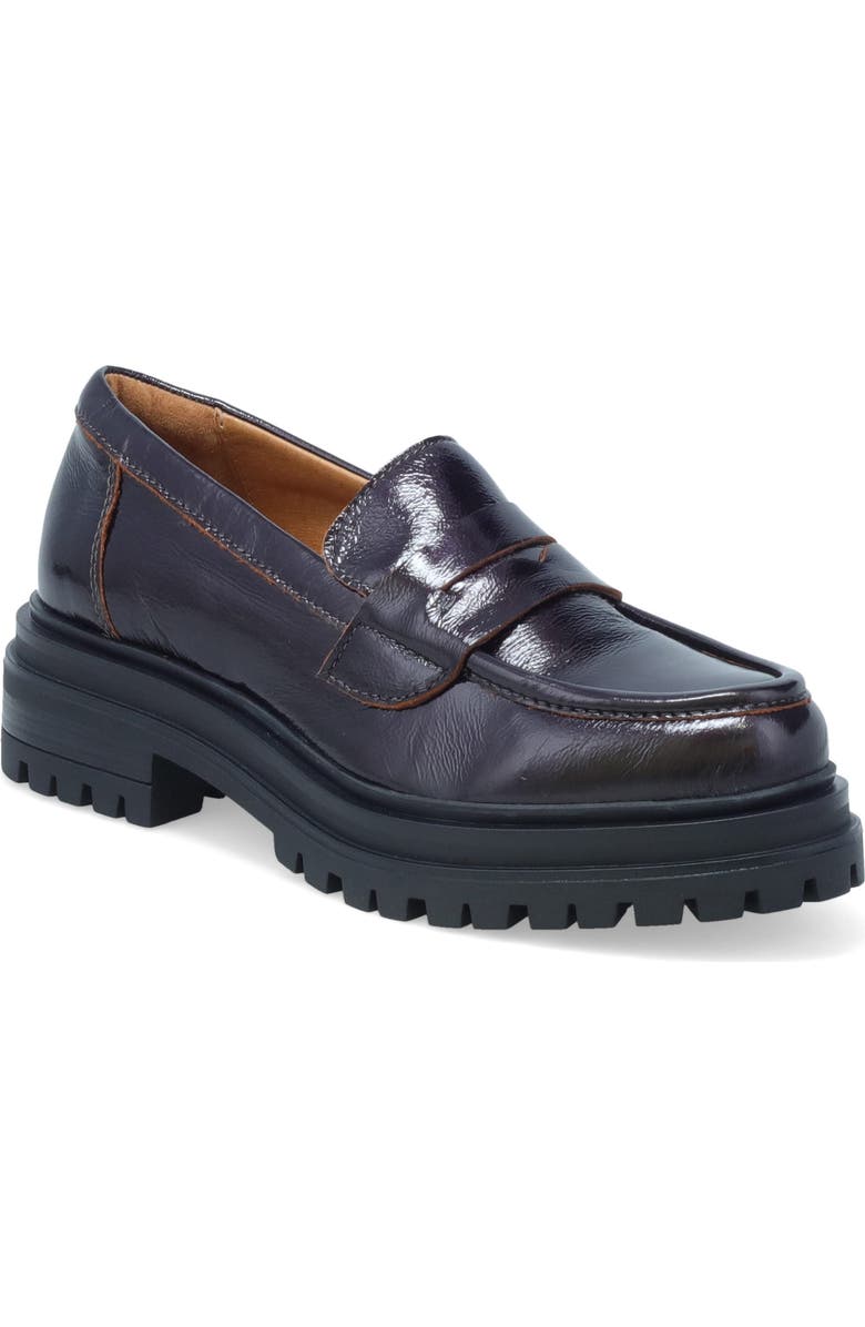 Miz Mooz Legend Platform Loafer, Main, color, Bordeaux Patent