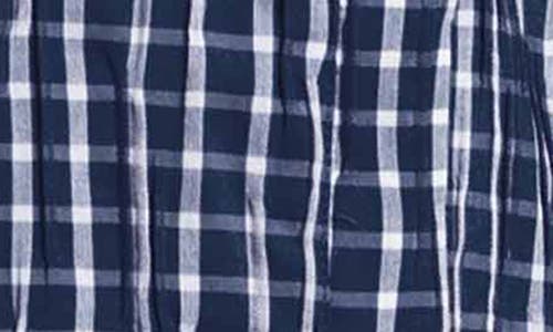 Foxcroft Thelma Crinkle Cotton Blend Gingham Jacket In Blue