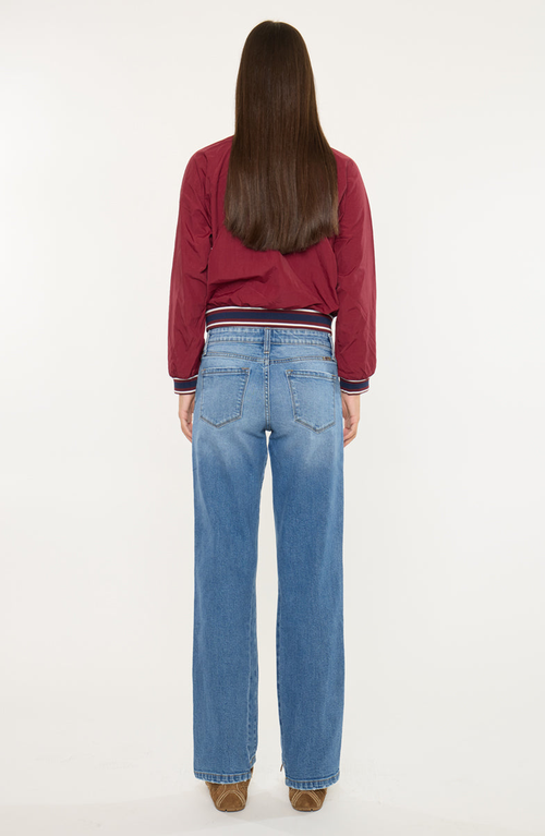 Kancan Kells Mid Rise Straight Jeans In Blue