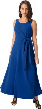 Jessica London Stretch Cotton Side Tie Maxi Dress