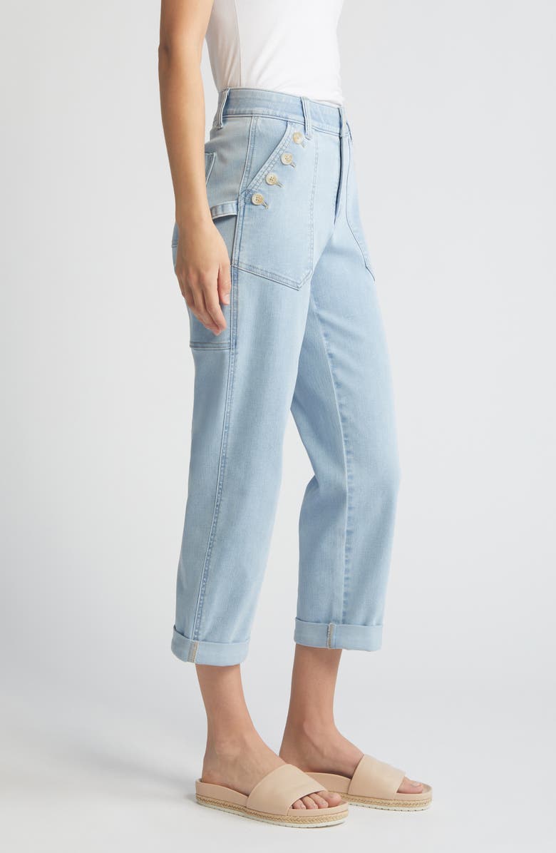 Wit & Wisdom 'Ab'Solution Cuff Straight Leg Jeans, Alternate, color, Light Blue