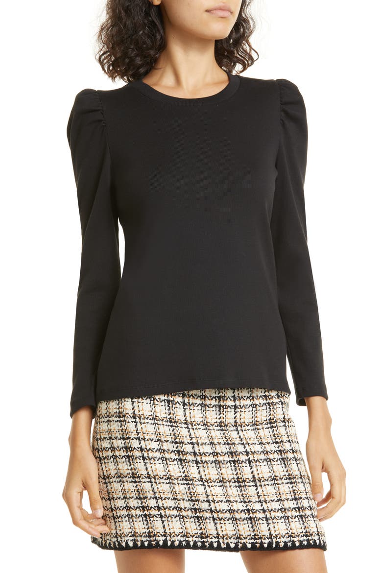 Britney Rib Top, Alternate, color, BLACK