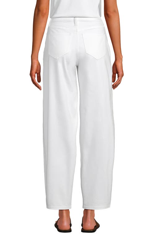 Lands' End Recover High Rise Barrel Leg Ankle Jeans In White