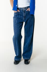 Colourful Rebel Gaias Rhinestones High Rise Wide Leg Denim Pants