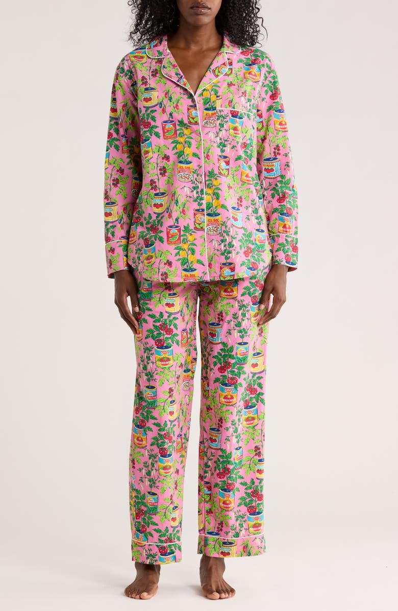 Printfresh Organic Cotton Poplin Long Pajamas, Main, color, 