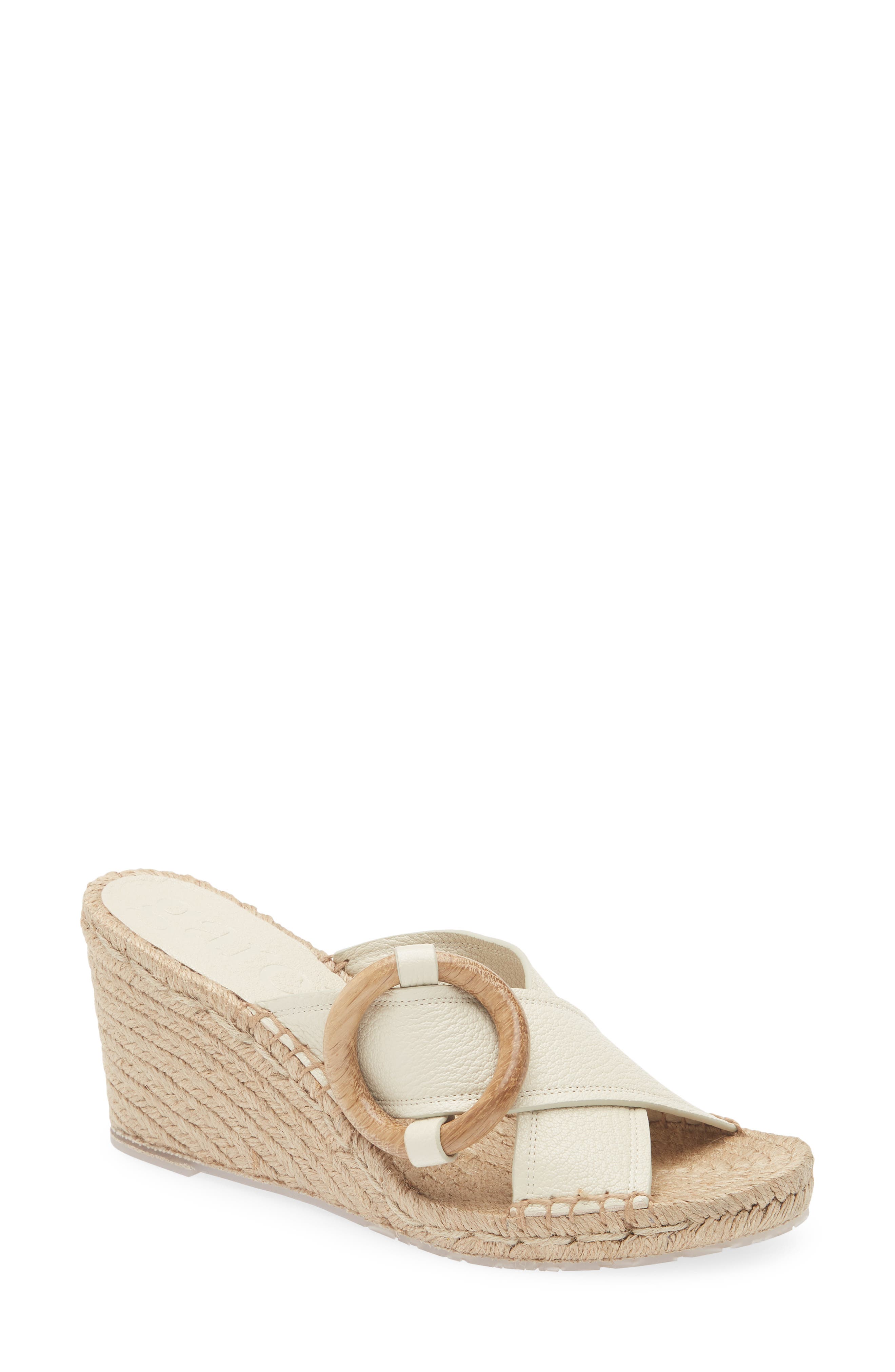 Pedro Garcia Orys Wedge Sandal, Main, color, Ivory Petitgrain-Oak