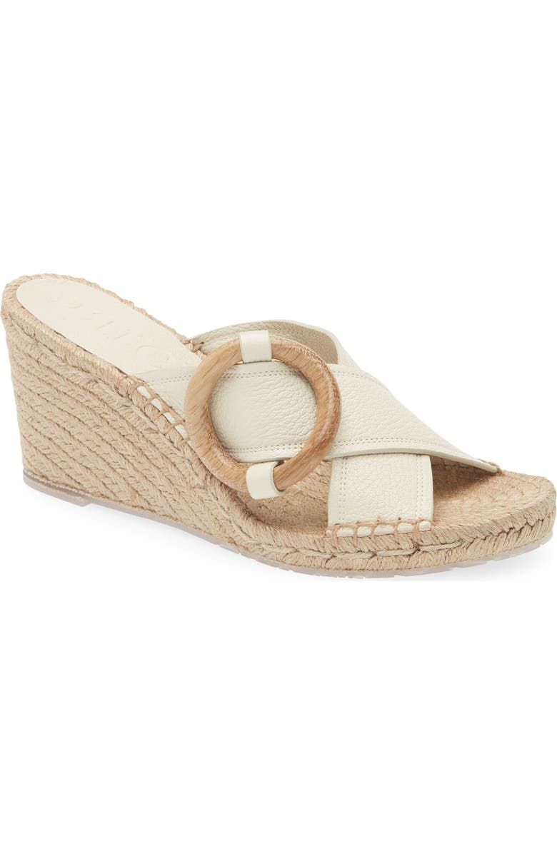 Pedro Garcia Orys Wedge Sandal, Main, color, Ivory Petitgrain-Oak