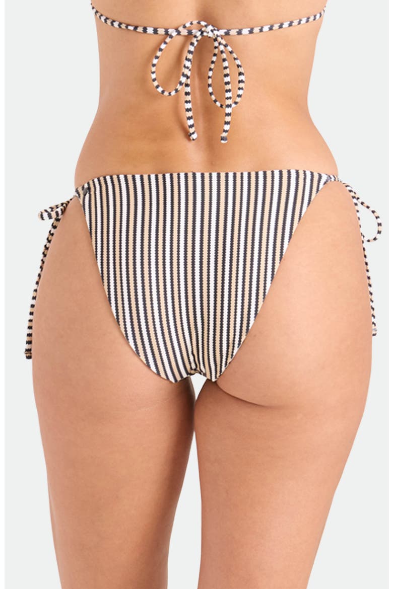 Hibiscus Diamond Side Tie Bikini Bottoms, Alternate, color, BLACK ECRU