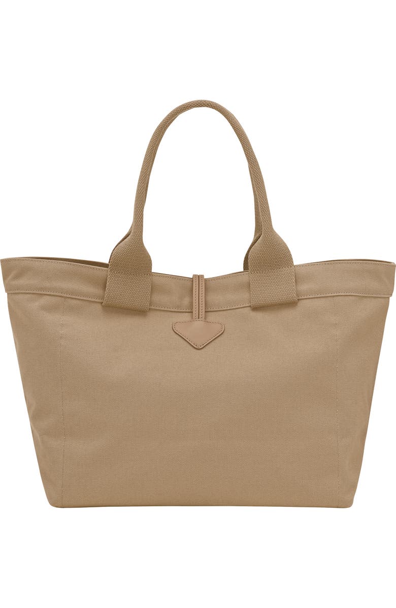 Longchamp Large Le Roseau Toile Cotton Canvas Tote, Alternate, color, Desert