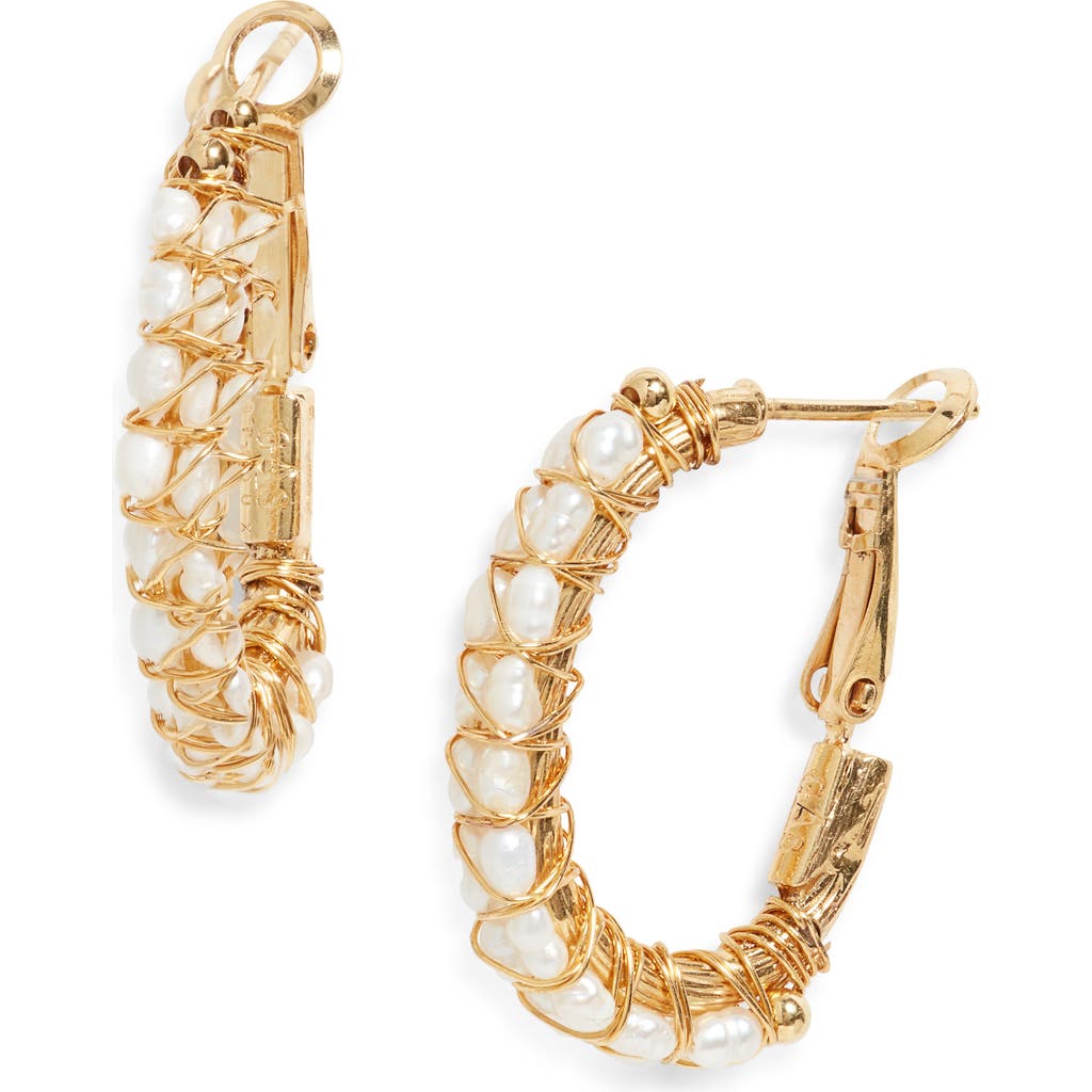 Gas Bijoux Lucky Lyre Hoop Earrings In White