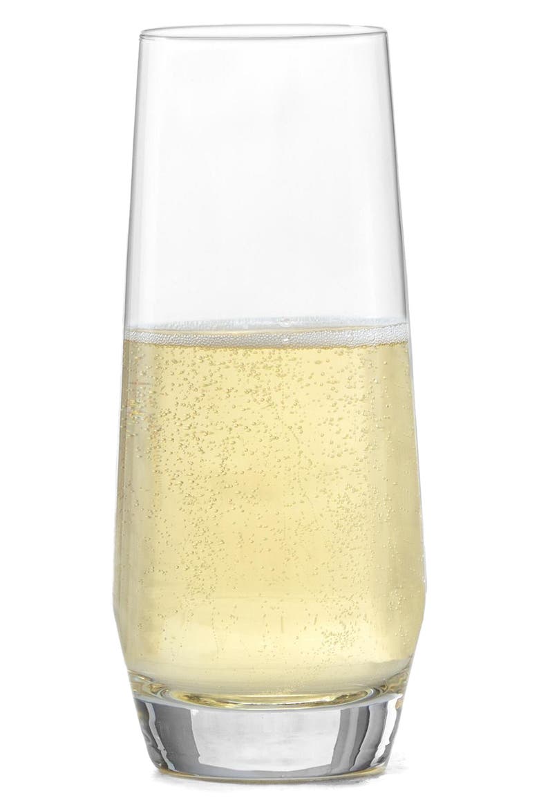 Pure Set of 6 Stemless Champagne Glasses, Alternate, color, CLEAR