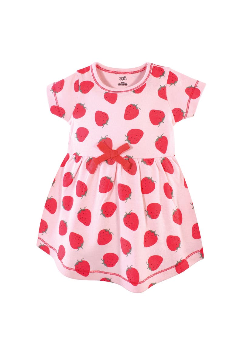 Durable Organic Cotton Short and Long Sleeve Dresses, Alternate, color, Strawberries