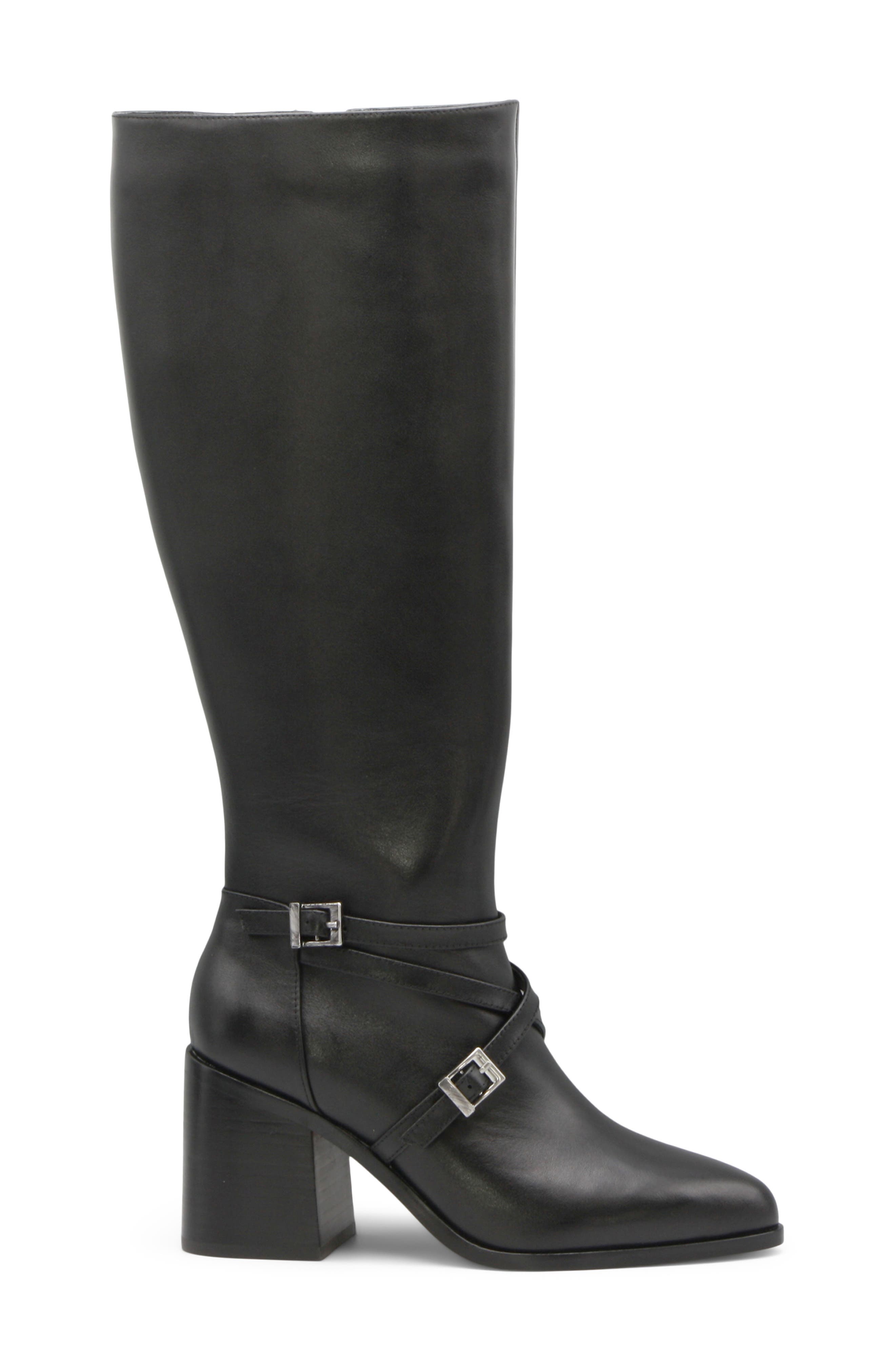 Charles David Jacoby Knee High Boot, Alternate, color, Black Leather