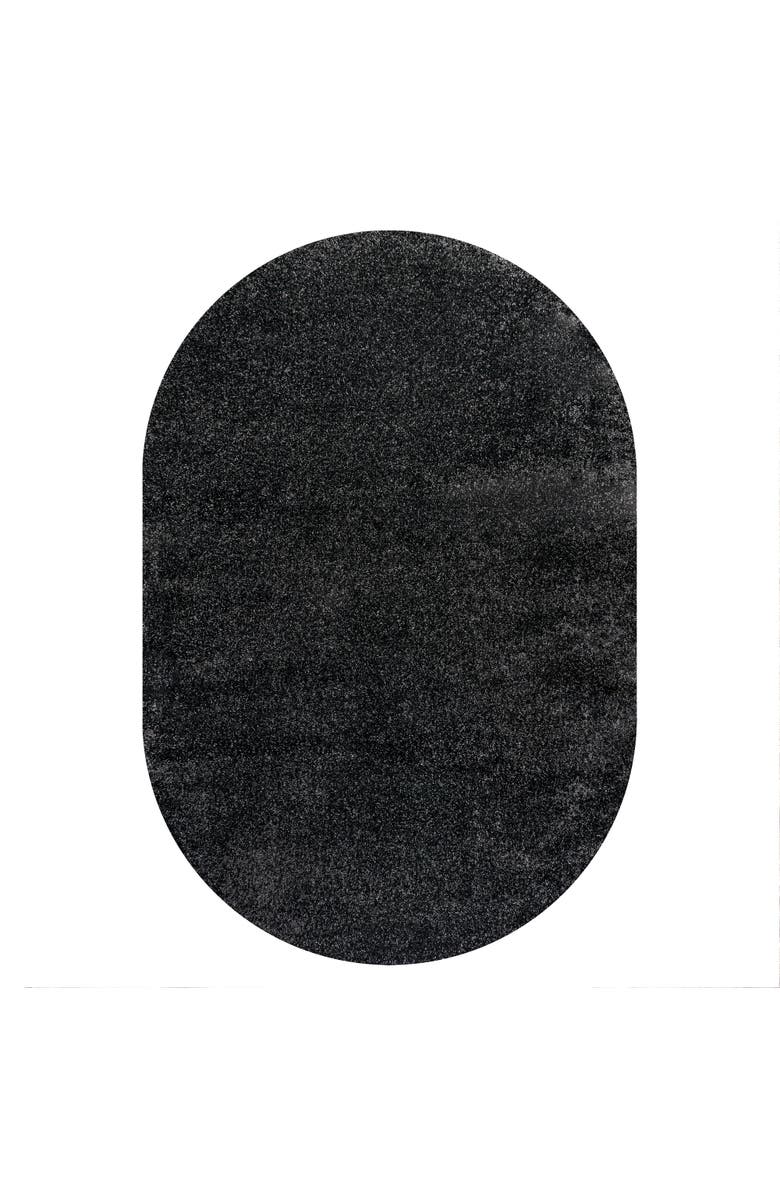 JONATHAN Y Haze Solid Low-Pile Oval Area Rug, Alternate, color, Onyx-Black
