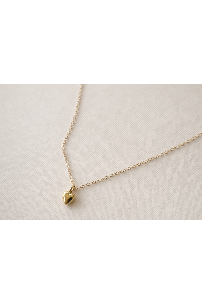 Lou Puff Heart Necklace, Alternate, color, 14k Gold Fill - 16-18"