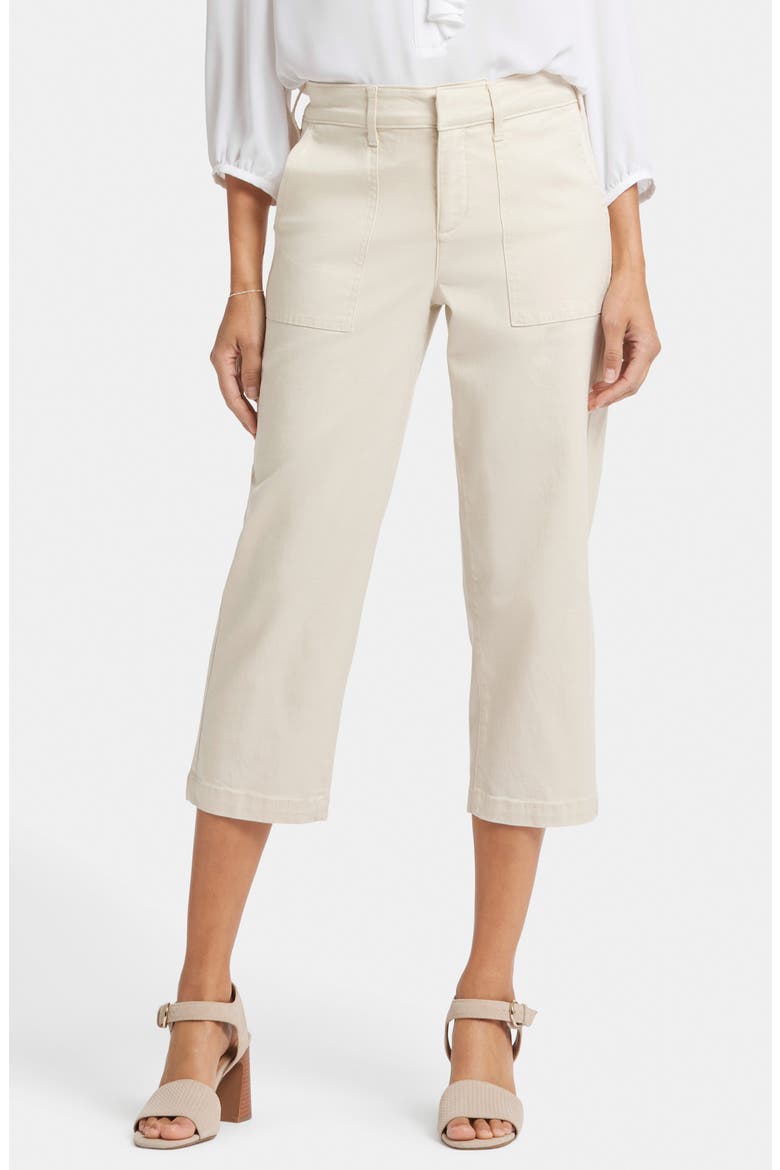 Straight Leg Stretch Twill Utility Capri Pants, Main, color, WHITE CREEK