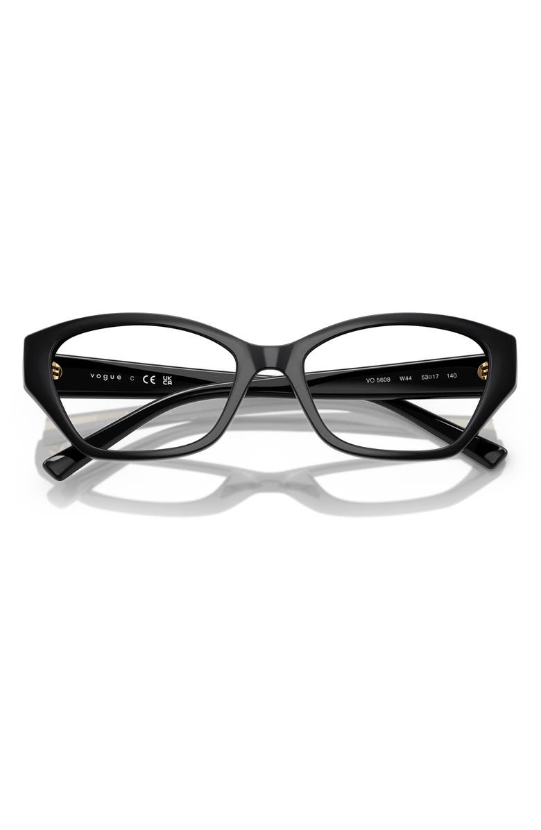 VOGUE 53mm Cat Eye Optical Glasses, Alternate, color, Black