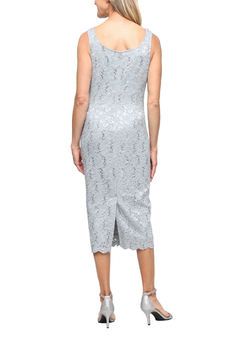 SLNY Lace Sequin Detail Dress & Jacket 2-Piece Set, Alternate, color, SAGE