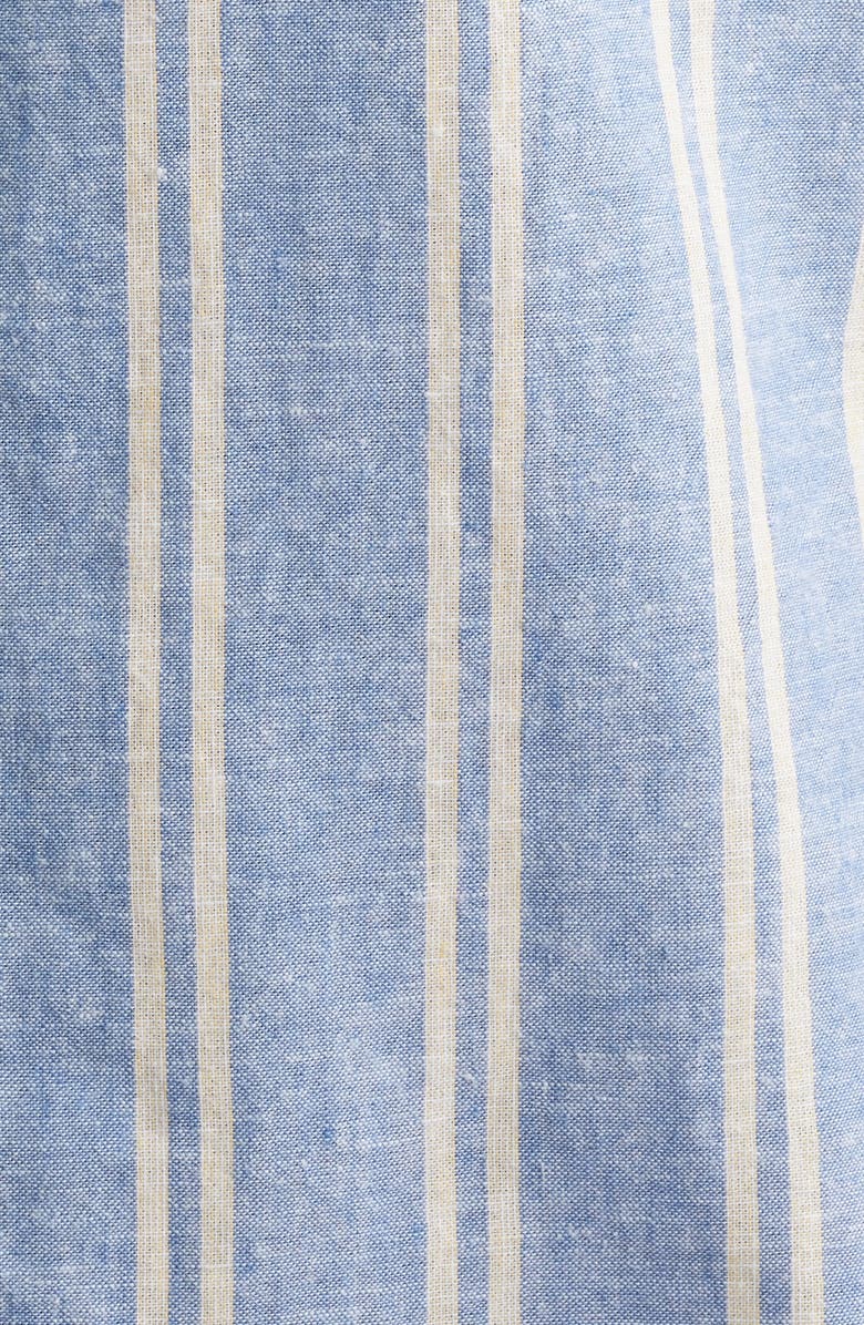 Rails Wilder Stripe Short Sleeve Hemp & Cotton Button-Up Shirt, Alternate, color, Chambray Butter