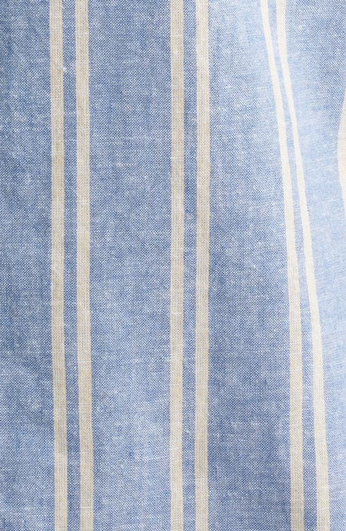 Rails Wilder Stripe Short Sleeve Hemp & Cotton Button-up Shirt In Blue