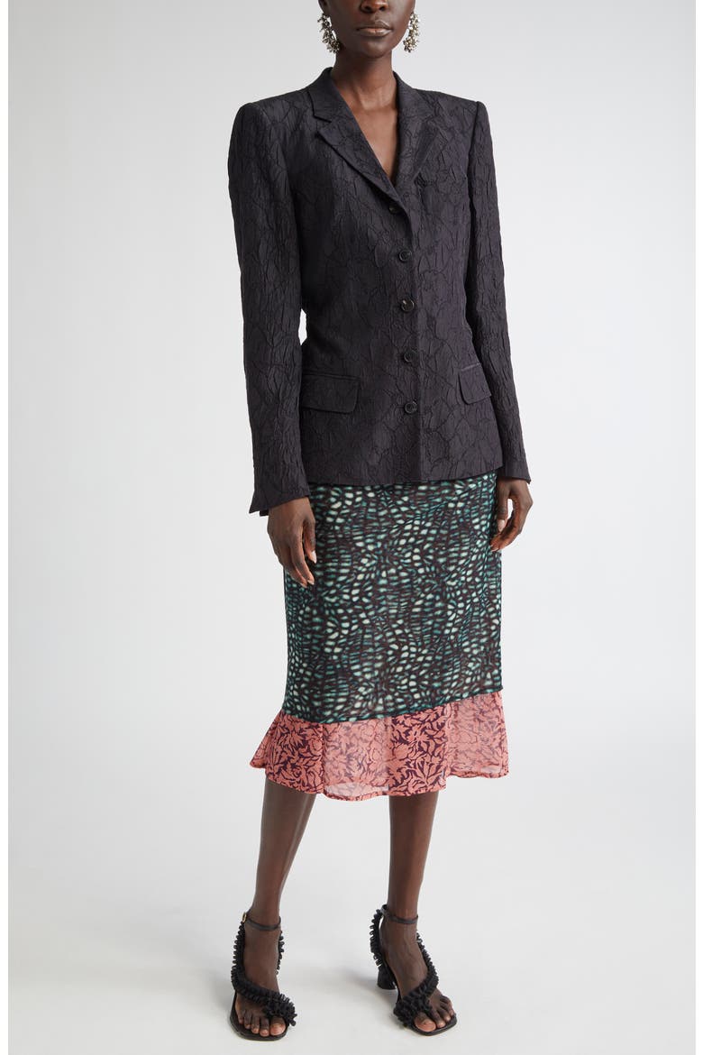 Homoa Layered Mixed Print Midi Skirt, Alternate, color, MALACHITE