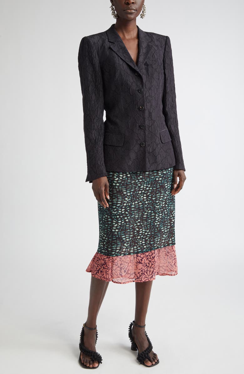 Dries Van Noten Homoa Layered Mixed Print Midi Skirt, Alternate, color,