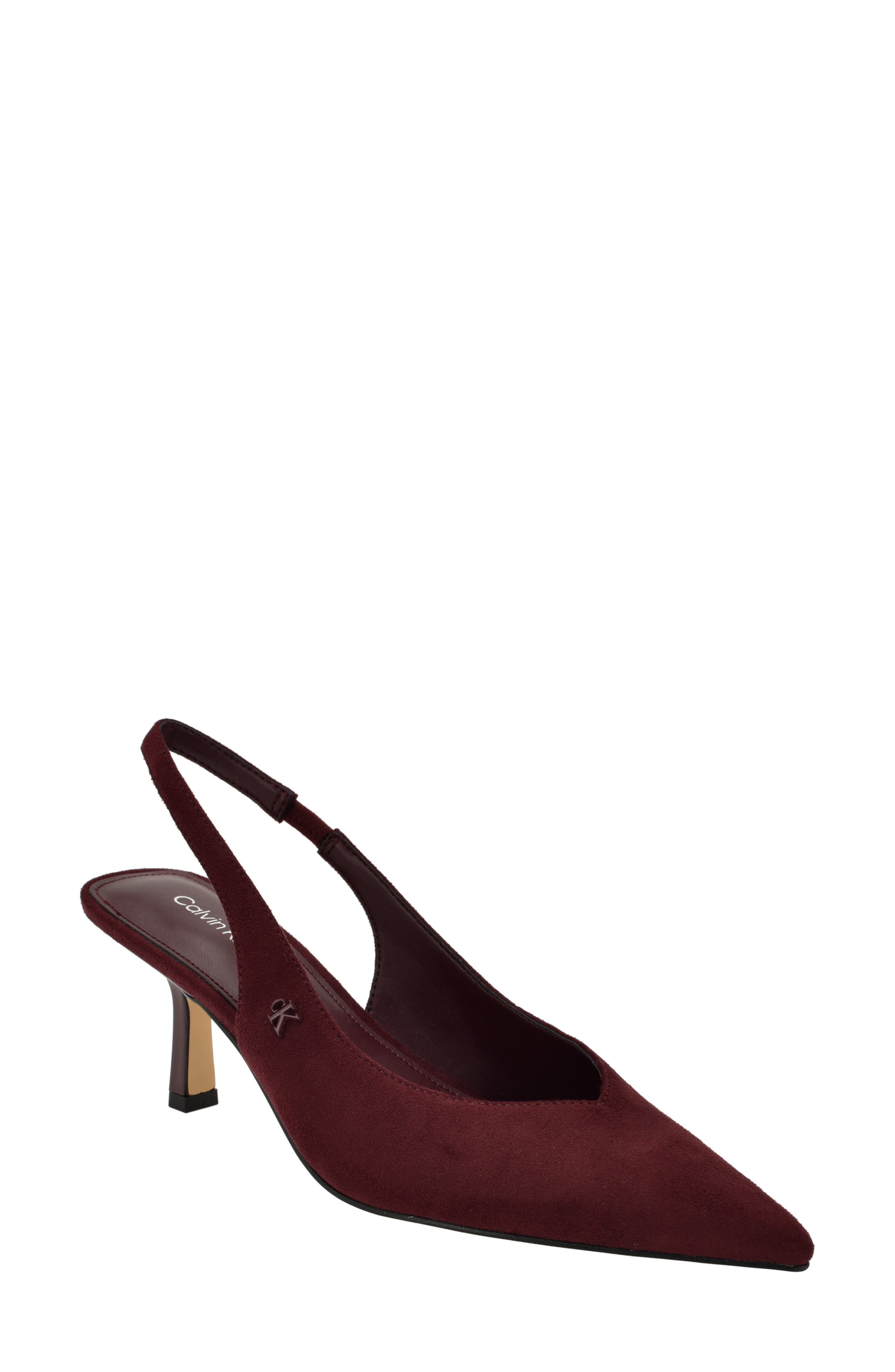 Chellie Pointed Toe Slingback Pump, Main, color, DARK RED