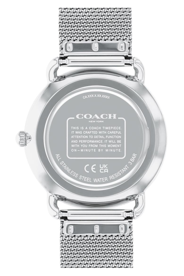 Elliot Mesh Strap Watch, 36mm, Alternate, color, SILVER WHITE