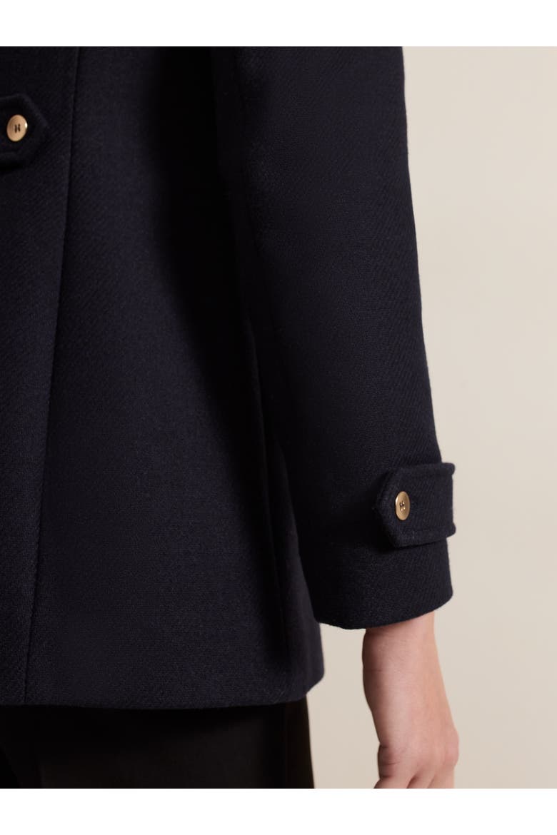 Petite Aurelie Military Coat, Alternate, color, Navy