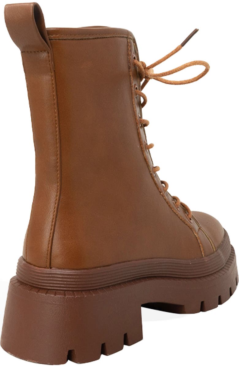 CHASE AND CHLOE Virgo Lugged Combat Boot, Alternate, color, Cognac
