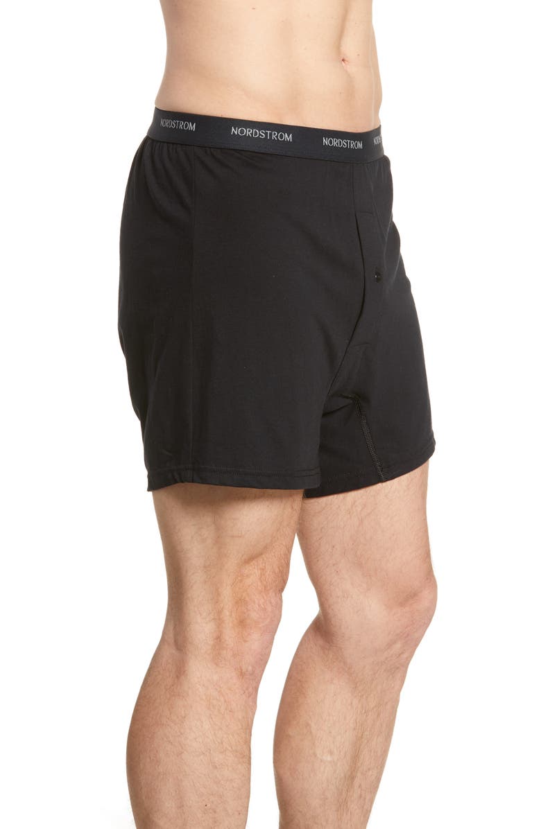 Nordstrom 3-Pack Supima<sup>®</sup> Cotton Boxers, Alternate, color, Black